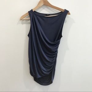 ANN TAYLOR PURPLE LAYERED RUCHED TOP SIZE